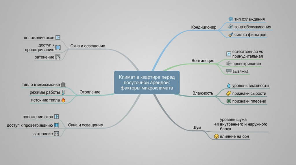 Климат в квартире перед посуточной арендой